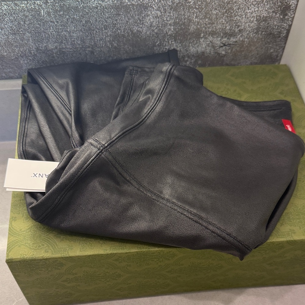 SPANX Black Faux Leather Leggings